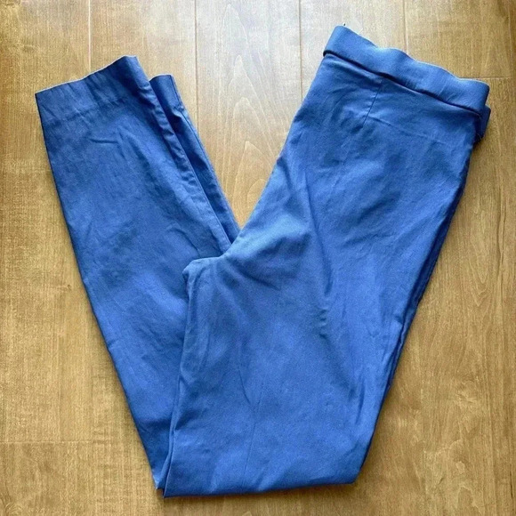 Anne Klein Blue Business Casual Stretch Ankle Pants with Gold Buttons, Size 10 - Picture 1 of 16